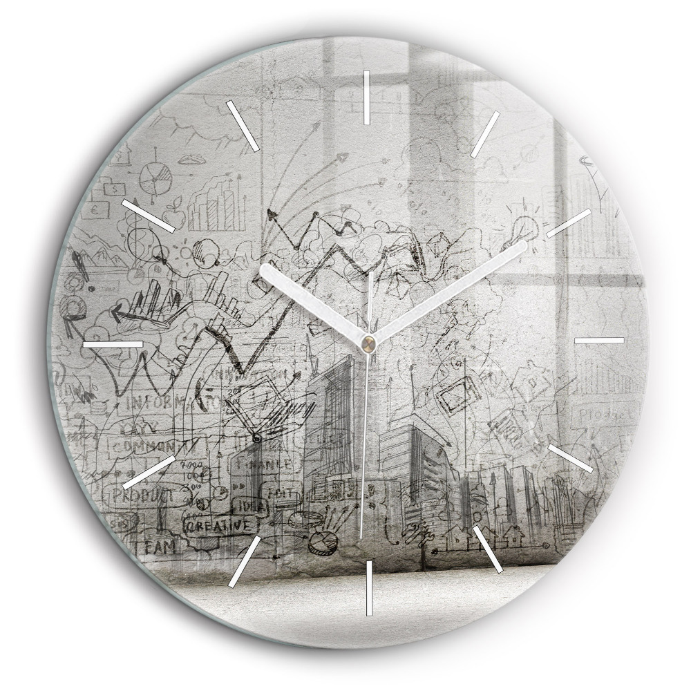 Kerek falióra 60 cm Városi vázlat