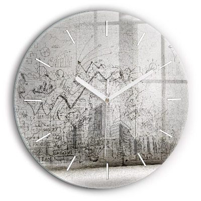 Kerek falióra 60 cm Városi vázlat
