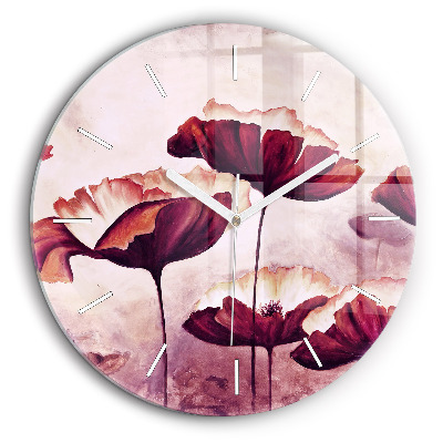 Kerek falióra 60 cm Virágzó mákvirágok