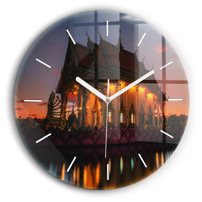 Egyedi üvegóra kerek 60 cm Templom Bangkokban