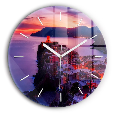 Fali üvegóra kerek 60 cm Házak a tó mellett