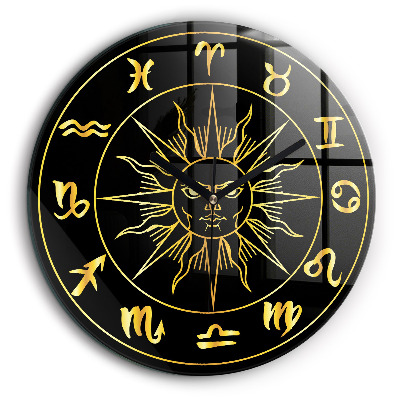 Kerek fali üvegóra 60 cm Zodiákus jelek