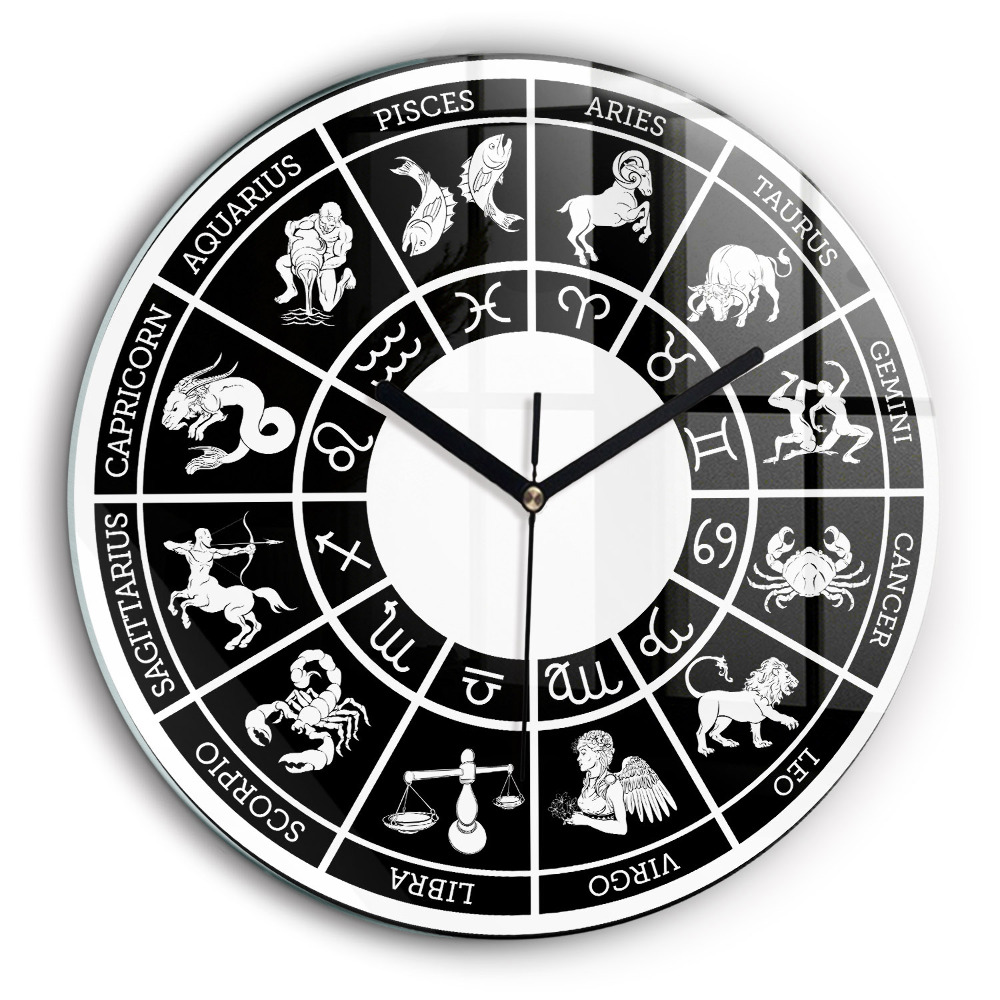 Kerek fali üvegóra 60 cm Zodiákus