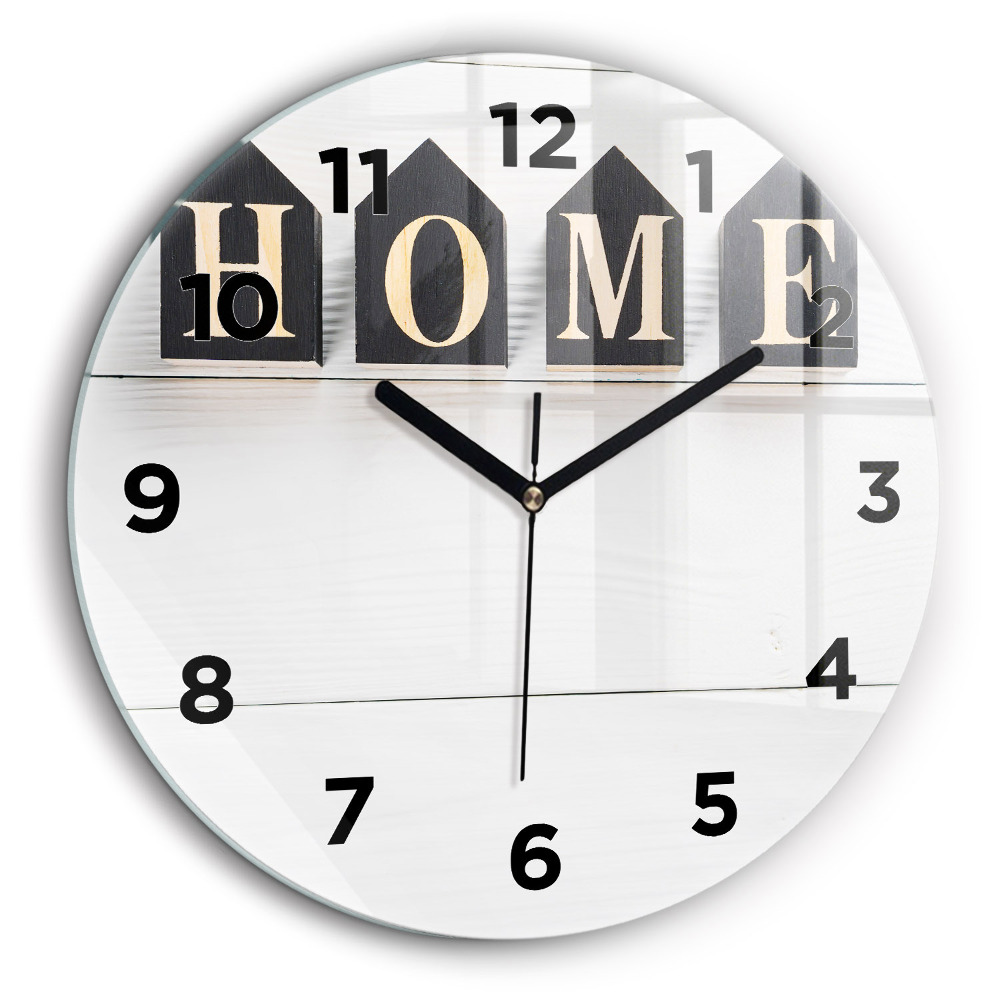 Kerek fali üvegóra 60 cm Ház felirat