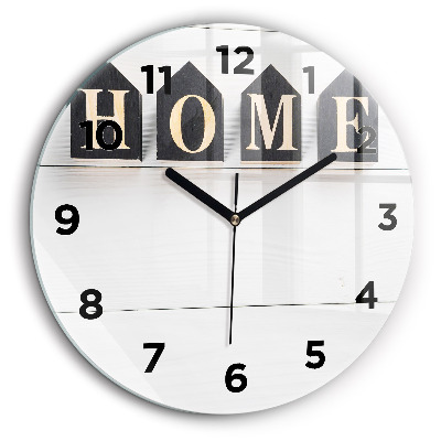 Kerek fali üvegóra 60 cm Ház felirat