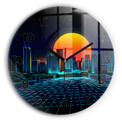 Egyedi üvegóra kerek 60 cm Kibertéri város