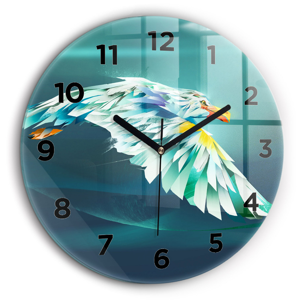 Fali üvegóra kerek 60 cm Kép egy sas repül