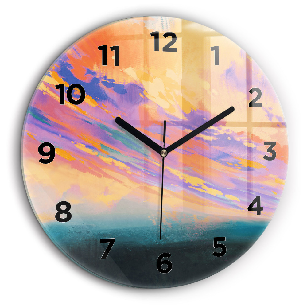 Egyedi üvegóra kerek 60 cm Absztrakt égbolt