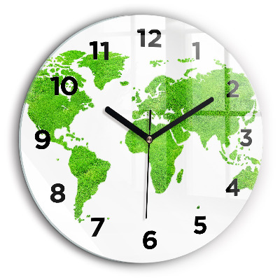 Kerek falióra 60 cm Térkép zöld fűvel