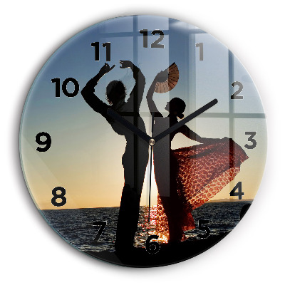 Kerek üvegóra 60 cm Spanyol tánc a tengeren