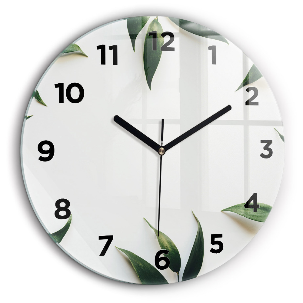 Egyedi üvegóra kerek 60 cm Levélkeret