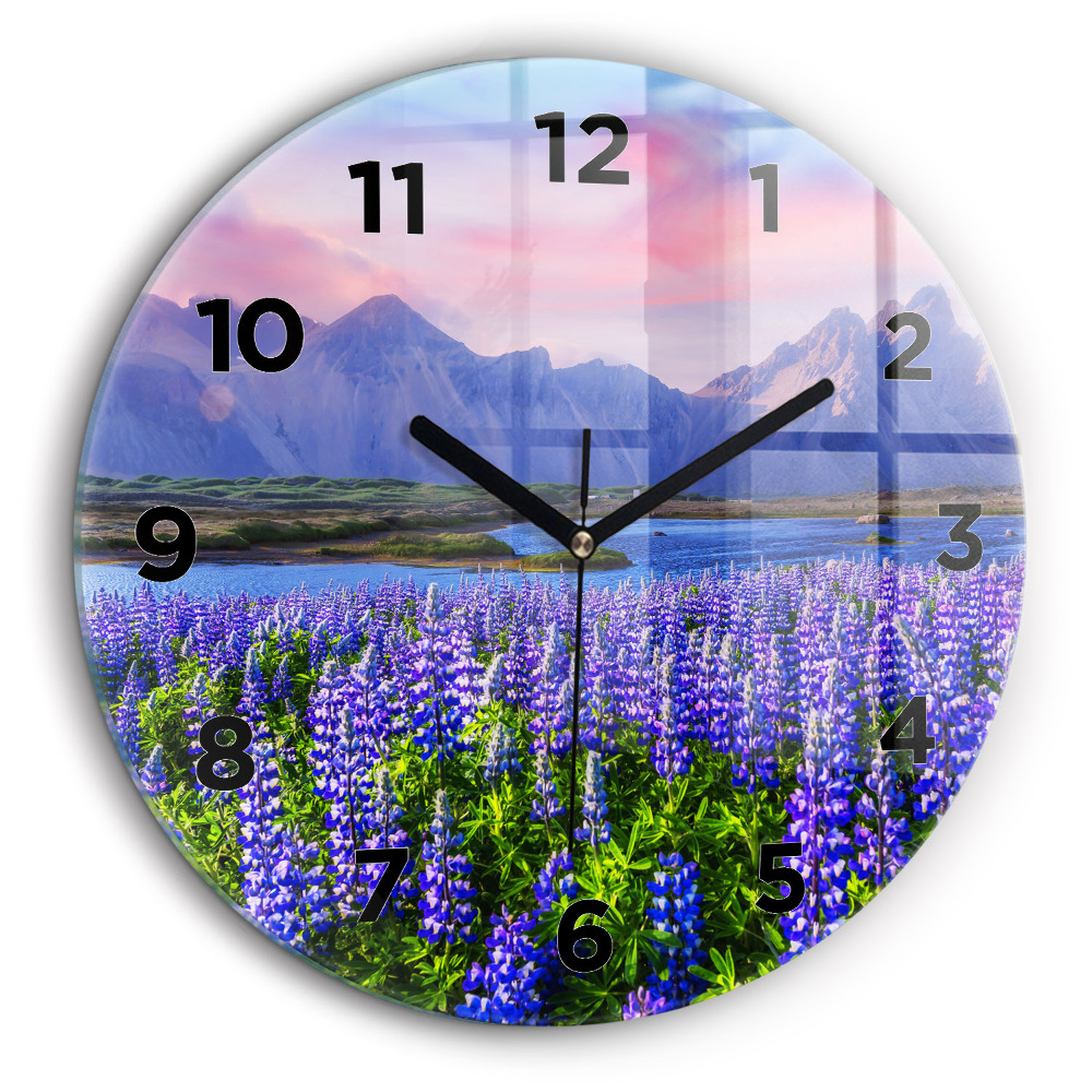 Egyedi üvegóra kerek 60 cm Hegyi kilátás Izland