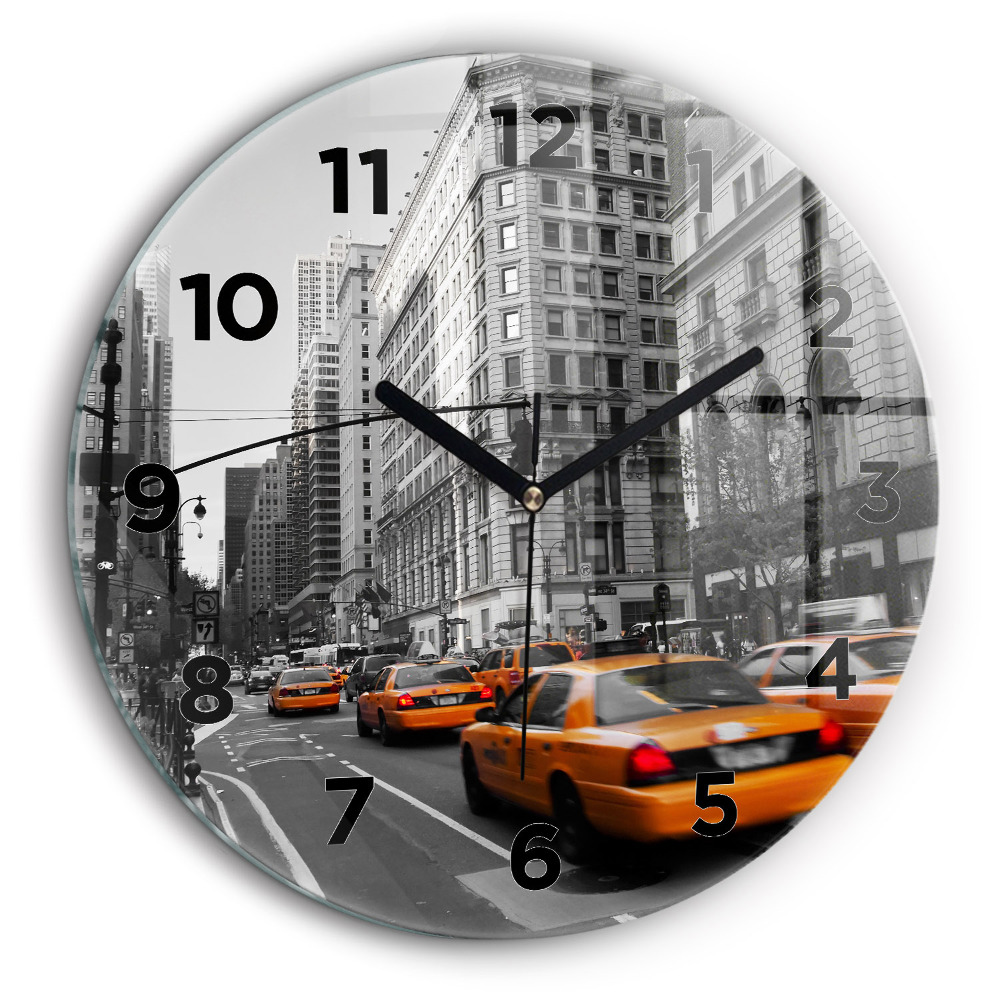Fali üvegóra kerek 60 cm Manhattan és taxik
