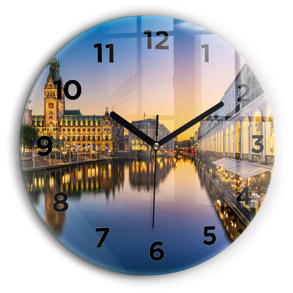 Fali üvegóra kerek 60 cm Hamburg Városháza