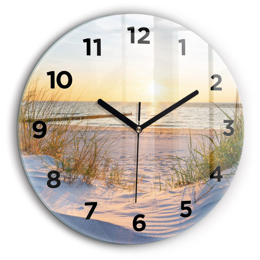 Kerek üvegóra 60 cm Naplemente a tenger felett