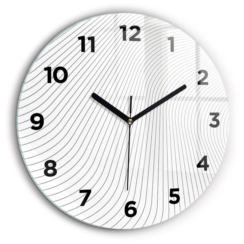 Egyedi üvegóra kerek 60 cm Vonalak absztrakt