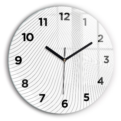 Egyedi üvegóra kerek 60 cm Vonalak absztrakt