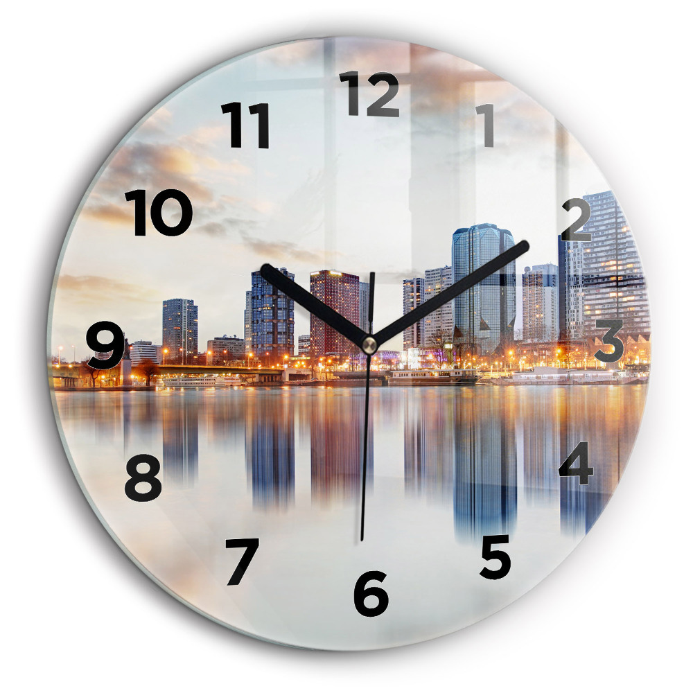 Fali üvegóra kerek 60 cm Panoráma az Eiffel-toronnyal