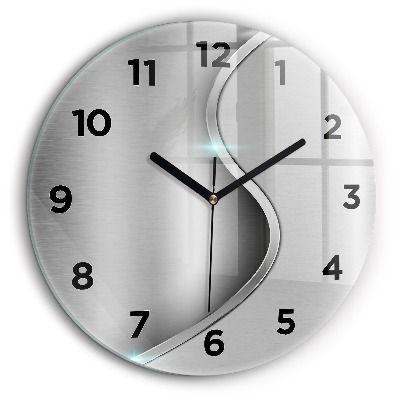 Kerek fali üvegóra 60 cm Szürke fém absztrakció