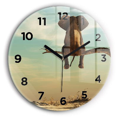 Kerek falióra 60 cm Elefánt egy fán