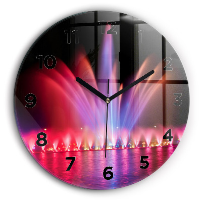 Kerek üvegóra 60 cm Wrocławi szökőkút éjszaka