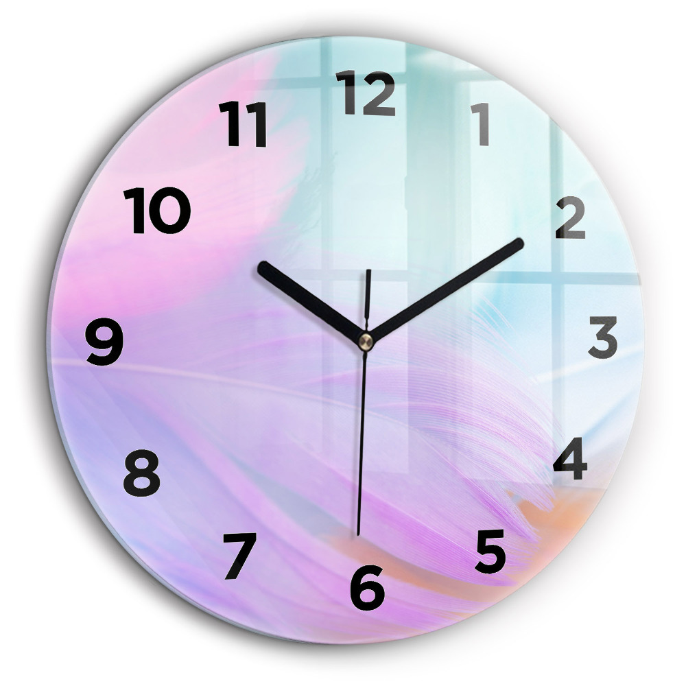 Kerek üvegóra 60 cm Színes tollak