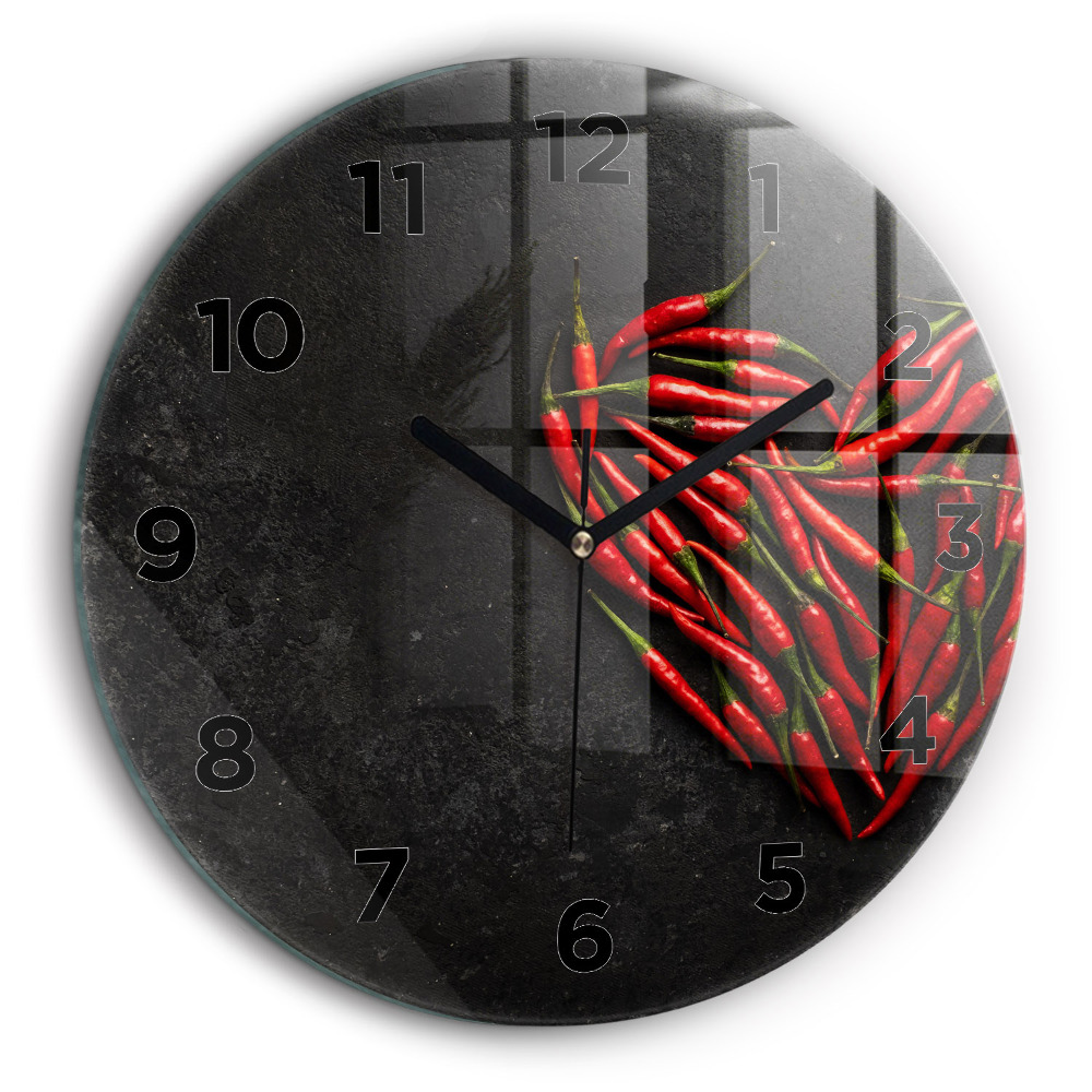 Kerek fali üvegóra 60 cm Paprikából készült szív