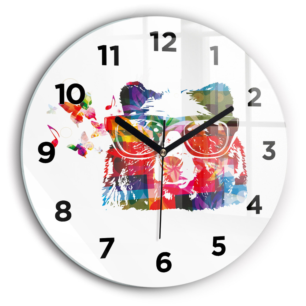 Egyedi üvegóra kerek 60 cm Medvefej