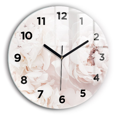 Kerek fali üvegóra 60 cm Bazsarózsa virágok