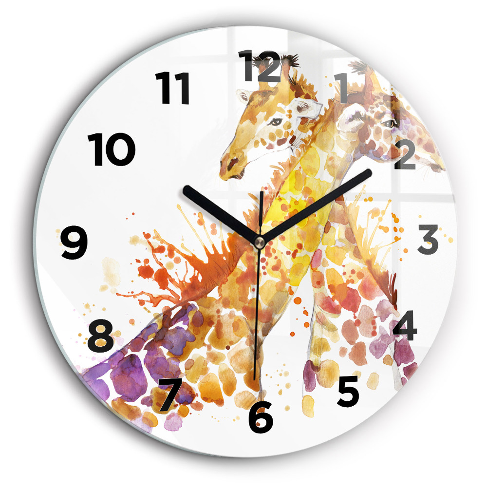 Kerek falióra 60 cm Zsiráf - akvarell