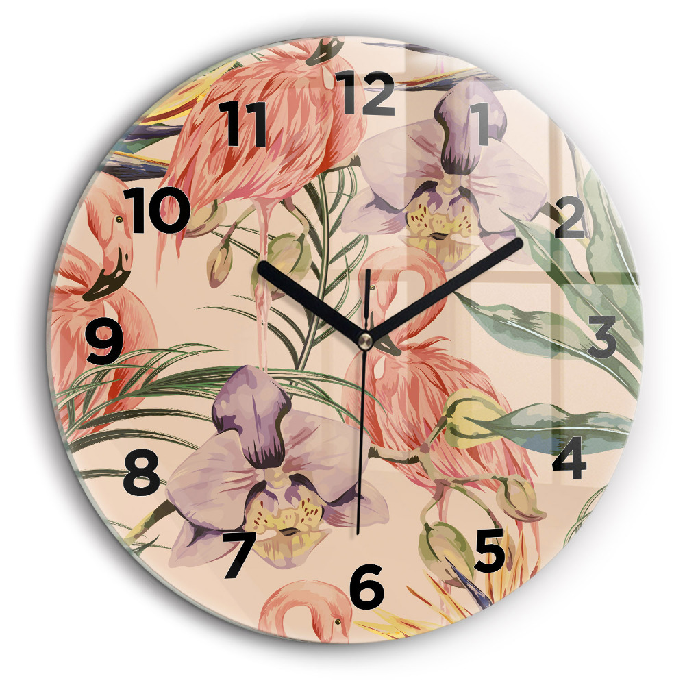 Kerek fali üvegóra 60 cm Trópusi pálmalevelek