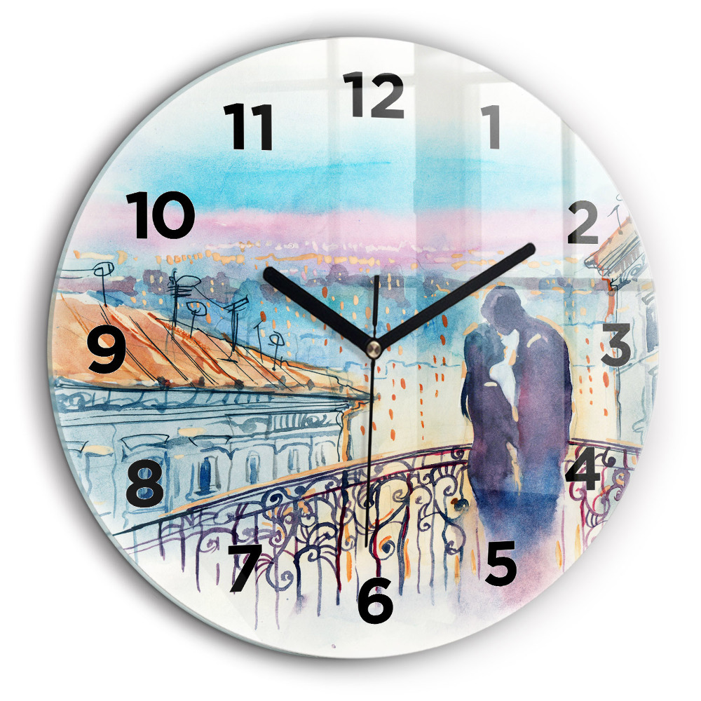 Kerek falióra 60 cm Emberek akvarellen