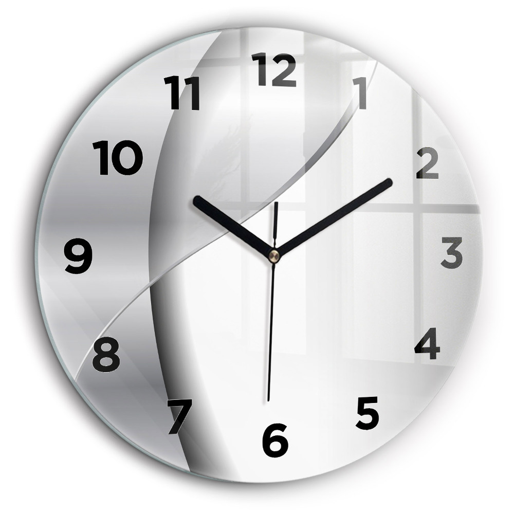 Kerek falióra 60 cm Fekete és ezüst vonalak