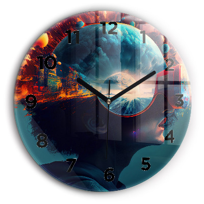 Kerek fali üvegóra 60 cm Futurisztikus világ