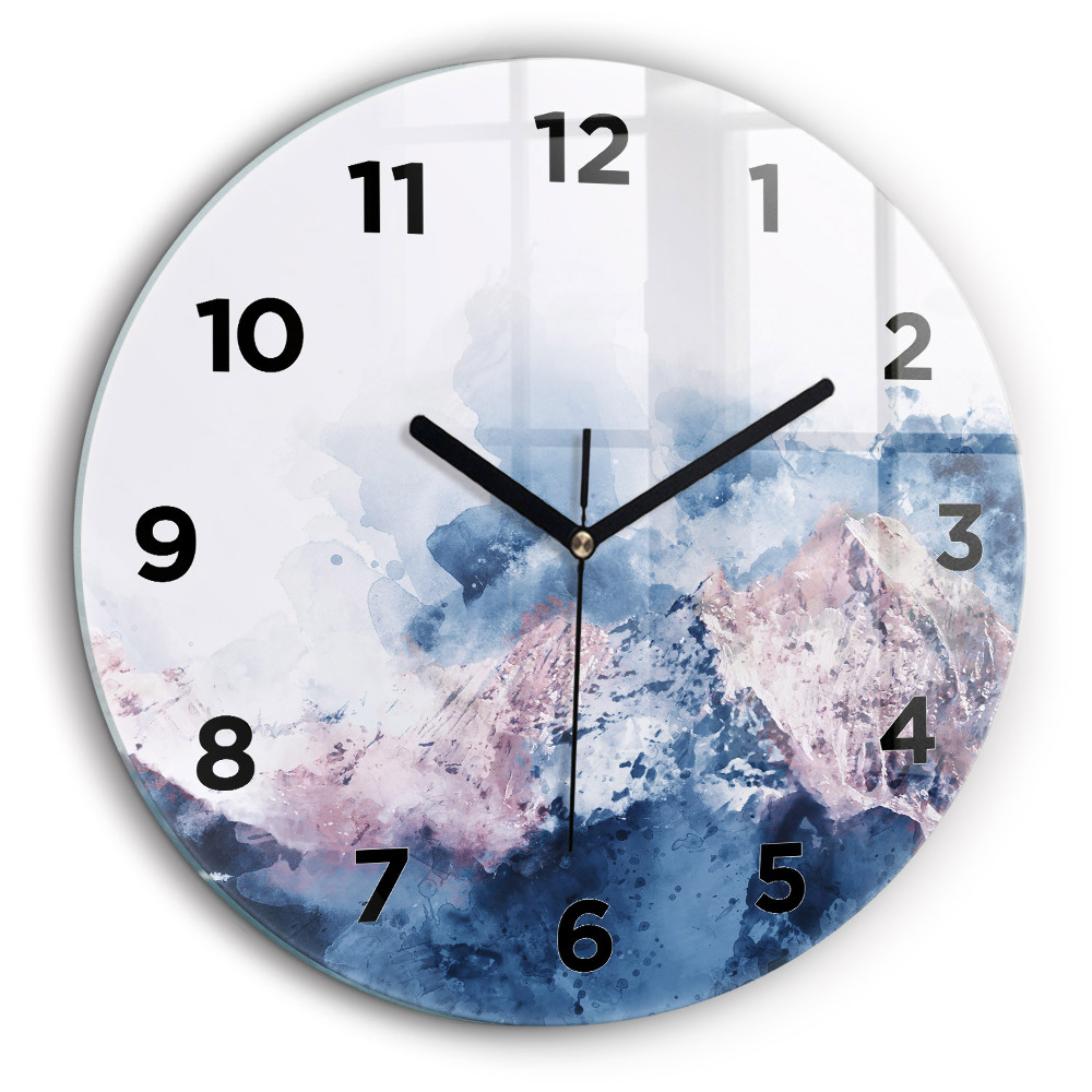 Egyedi üvegóra kerek 60 cm Absztrakt hegyvonulatok