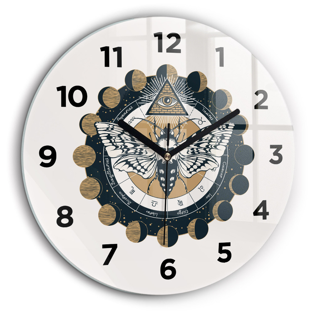 Kerek üvegóra 60 cm A hold és a szem fázisai