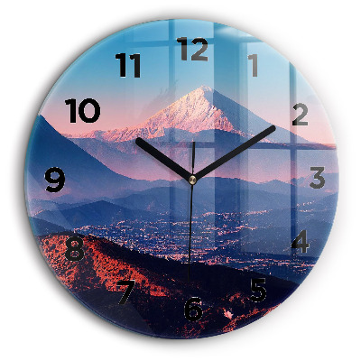 Kerek fali üvegóra 60 cm Hegyek San Antonio USA-ban