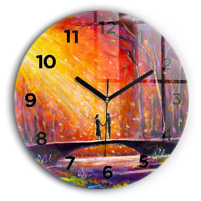 Kerek fali üvegóra 60 cm Pár az erdőben