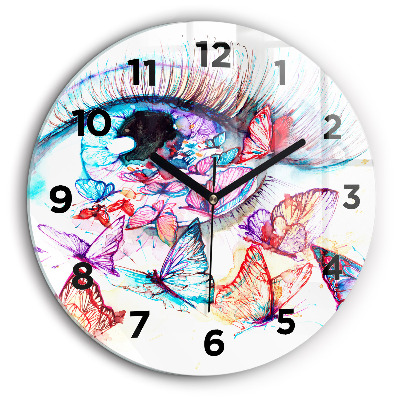 Egyedi üvegóra kerek 60 cm Színes pillangószem
