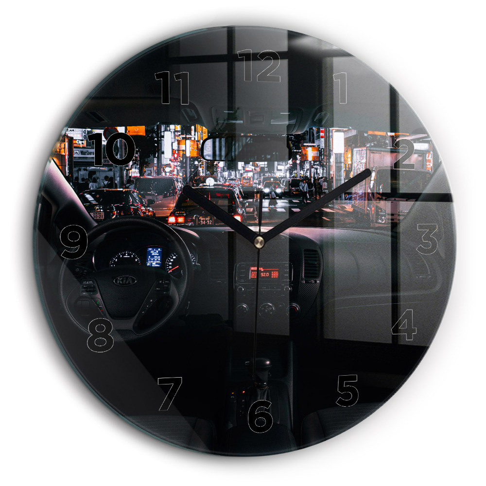 Kerek fali üvegóra 60 cm Autó Tokióban