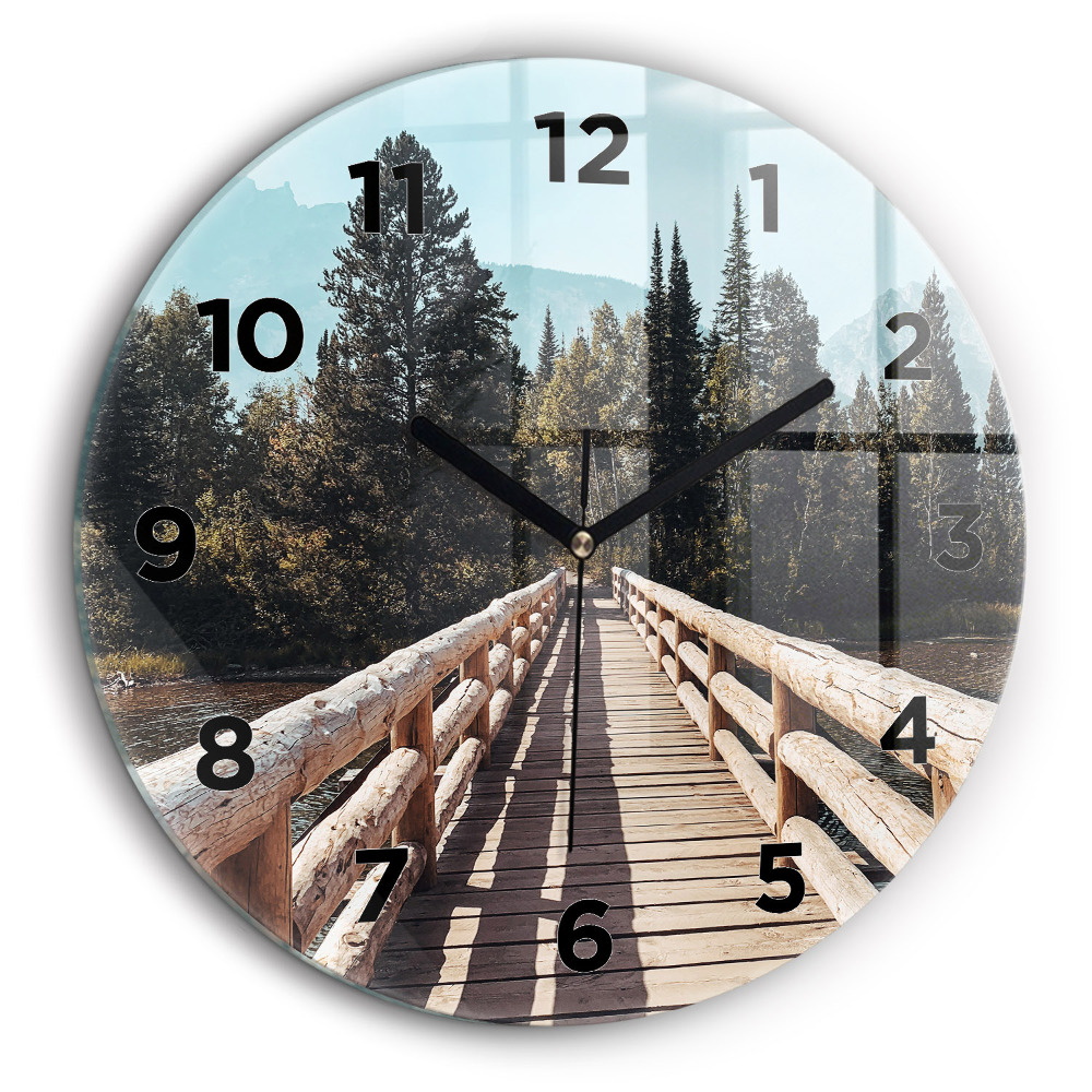 Kerek üvegóra 60 cm Hegyek Yellowstone-ban