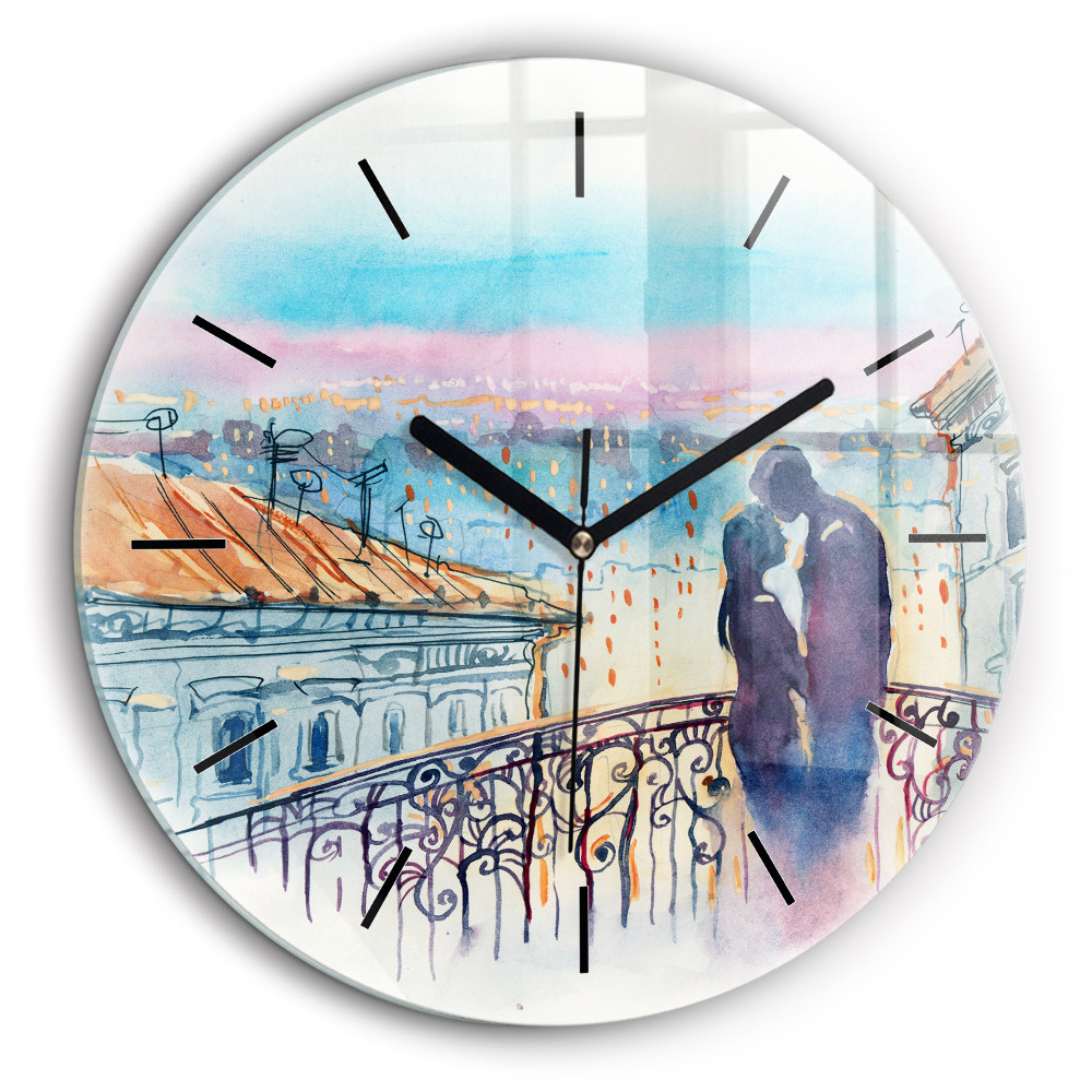 Kerek falióra 60cm Emberek akvarellen