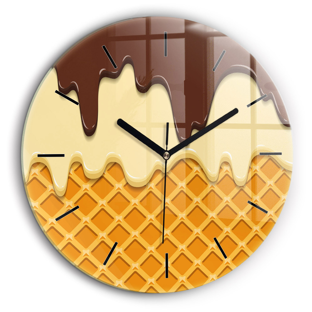 Egyedi üvegóra kerek 60cm Ostya és fagylalt