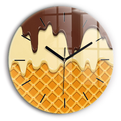 Egyedi üvegóra kerek 60cm Ostya és fagylalt