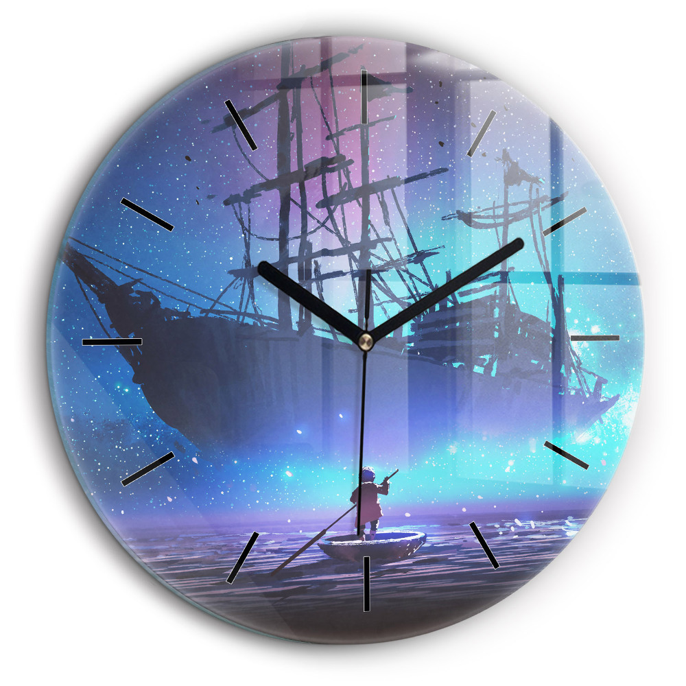 Fali üvegóra kerek 60cm Vitorlás fantázia