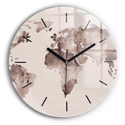 Kerek falióra 60cm Akvarell világtérkép