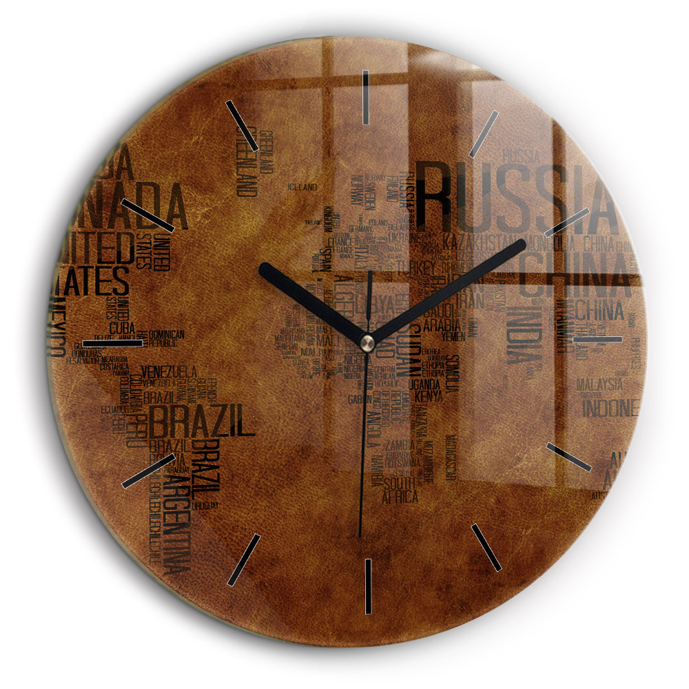 Fali üvegóra kerek 60cm Térkép és országok nevei