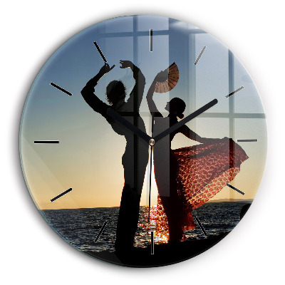 Kerek üvegóra 60cm Spanyol tánc a tengeren