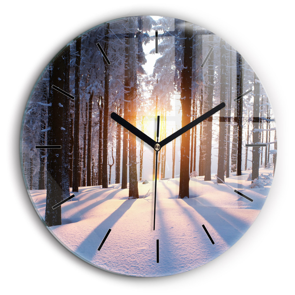 Kerek falióra 60cm Naplemente erdő