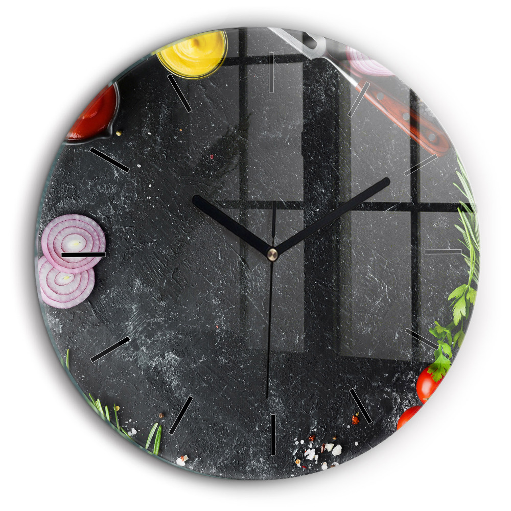 Fali üvegóra kerek 60cm Zöldségek az asztalon